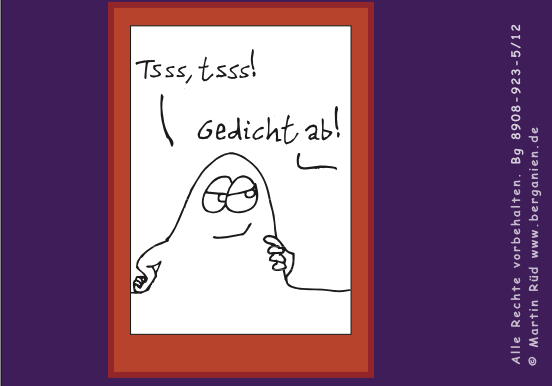 Worte an einen Berganien-Reisenden (Gedicht); Klicken Sie hier f&uuml;r n&auml;chsten Comic-Teil!
