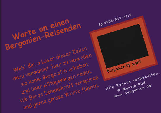Worte an einen Berganien-Reisenden (Gedicht); Klicken Sie hier f&uuml;r n&auml;chsten Comic-Teil!