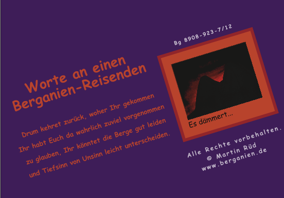 Worte an einen Berganien-Reisenden (Gedicht); Klicken Sie hier f&uuml;r n&auml;chsten Comic-Teil!