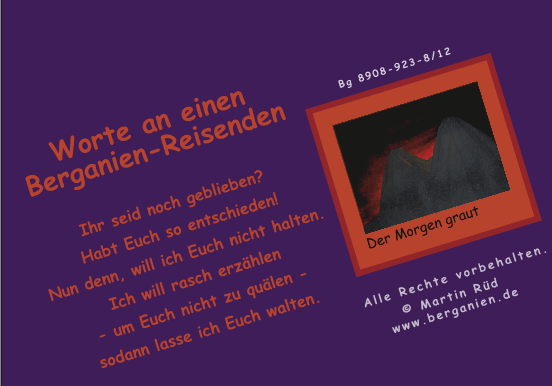 Worte an einen Berganien-Reisenden (Gedicht); Klicken Sie hier f&uuml;r n&auml;chsten Comic-Teil!