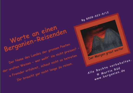 Worte an einen Berganien-Reisenden (Gedicht); Klicken Sie hier f&uuml;r n&auml;chsten Comic-Teil!