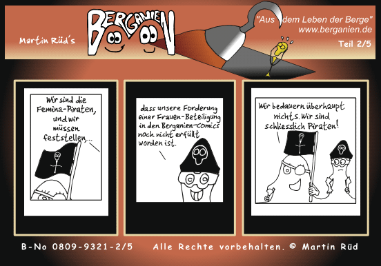 Femina-Piraten entern Witz; Klicken Sie hier f&uuml;r n&auml;chsten Comic-Teil!