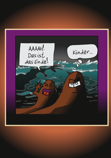 Postkarte Weltuntergang, Postkarte "wasserscheu"; hier klicken f&uuml;r Vorschau